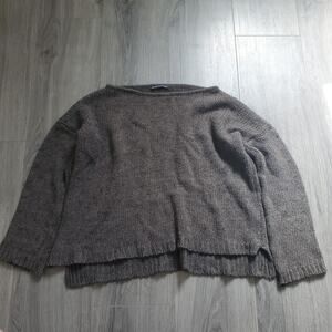 Brandy Melville Brown Scoop Neck Knit Sweater